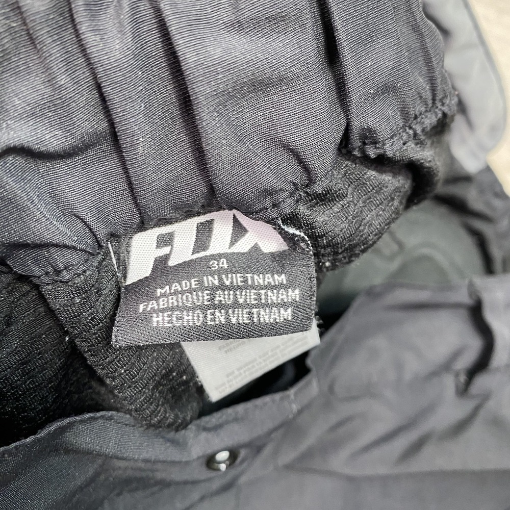 Fox Cycling Cargo Shorts Mens 34 Black Padded Liner MTB Elastic Waist Pockets - Picture 4 of 11